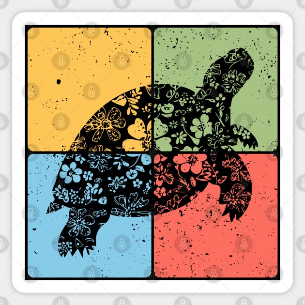 Tortoise Silhouette Slow and Steady Minimalist Art Sticker by TuncGK